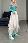 Marc Le Bihan 2590 Collection of Triple Tulle Silk Skirts Handmade in France MLB-2590-BAI White